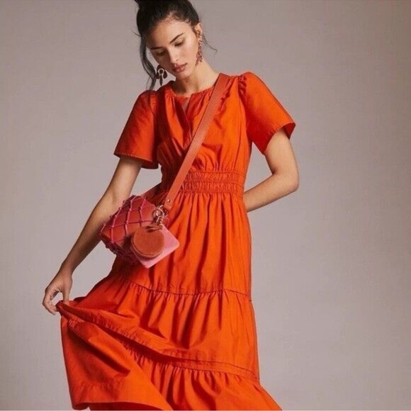 Anthropologie Somerset cotton maxi Dress pockets - Picture 3 of 11